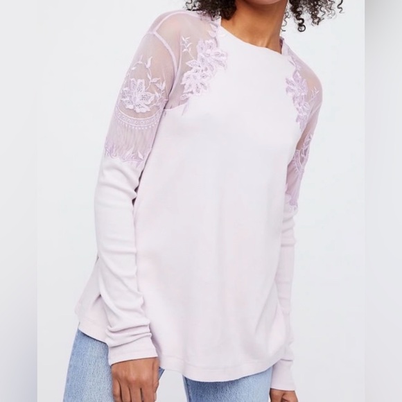 Free People Women’s Danielle Lace Top Small - Picture 3 of 5